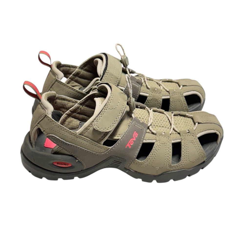 Teva Olive Green and Coral Outdoor Sandals